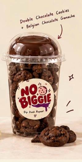 double choco chip cookies with nutella dip